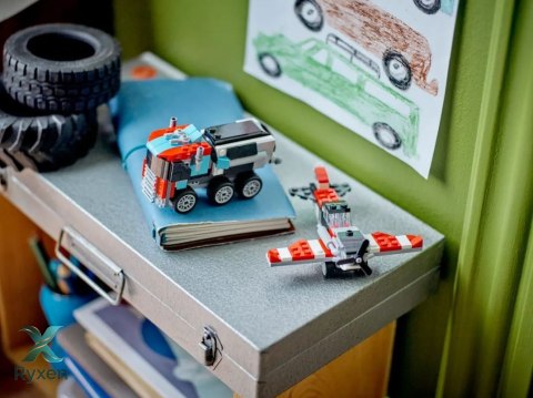 Klocki creator 31146 ciężarówka z platformą i helikopterem LEGO
