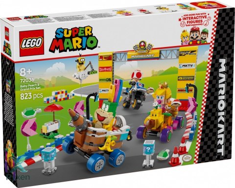 Klocki super mario 72036 mario kart - zestaw baby peach i grand prix LEGO