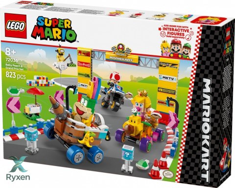Klocki super mario 72036 mario kart - zestaw baby peach i grand prix LEGO