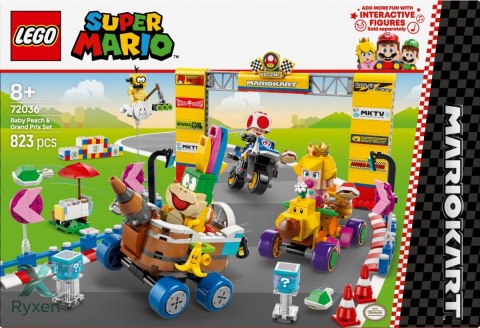 Klocki super mario 72036 mario kart - zestaw baby peach i grand prix LEGO