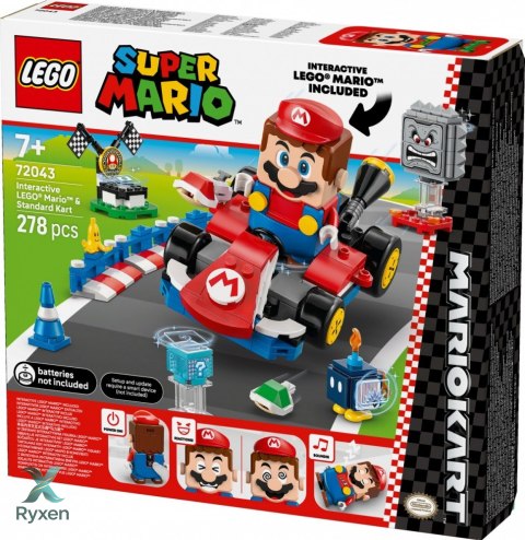 Klocki super mario 72043 mario kart - interaktywna figurka lego mario i standard kart LEGO
