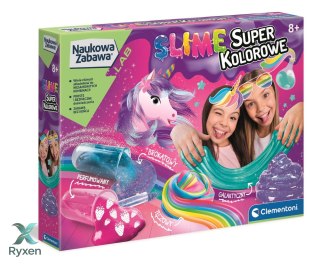 Naukowa Zabawa Laboratorium Super Kolorowe Slime Język Polski Clementoni 50636 CLEMENTONI