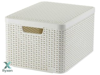 Koszyk z pokrywą Curver Rattan Style L kremowy Curver