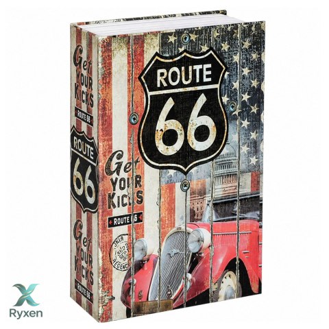 Książka Sejf Na Klucz Mała Kasetka Skrytka Na Pieniądze Route 66 Duża LEAN TOYS