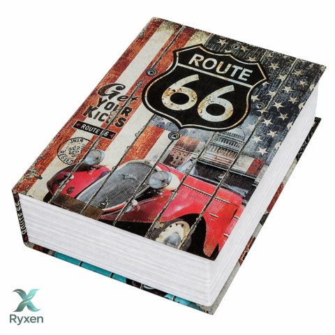 Książka Sejf Na Klucz Mała Kasetka Skrytka Na Pieniądze Route 66 Duża LEAN TOYS