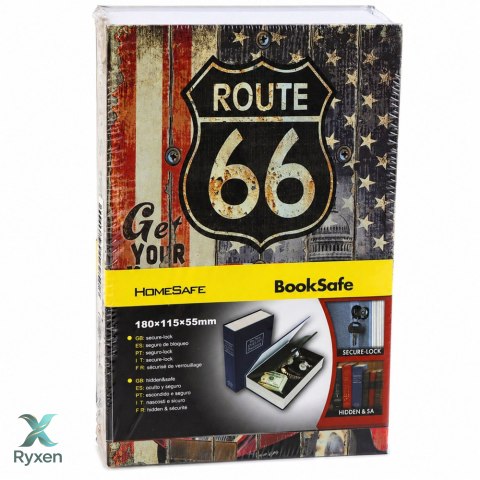 Książka Sejf Na Klucz Mała Kasetka Skrytka Na Pieniądze Route 66 Duża LEAN TOYS