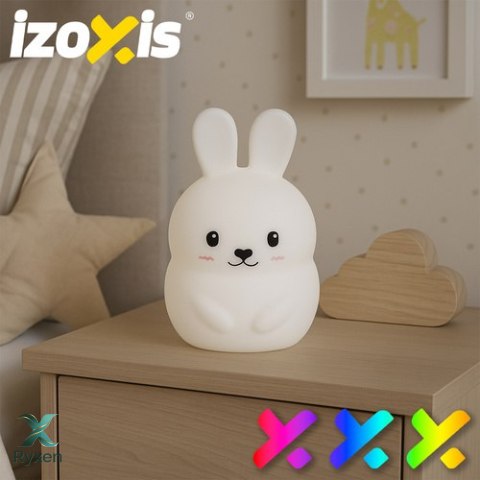 Lampka nocna RGB z pilotem - królik Izoxis 26204 IZOXIS
