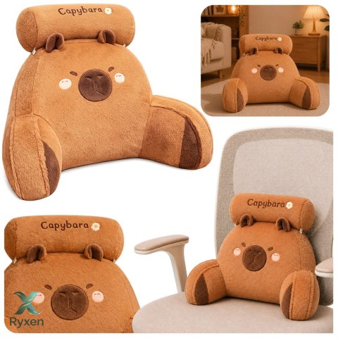 Oparcie Fotel Podparcie Pod Plecy Na Fotel Łóżko Kapibara Brązowy 60 x40 cm LEAN TOYS