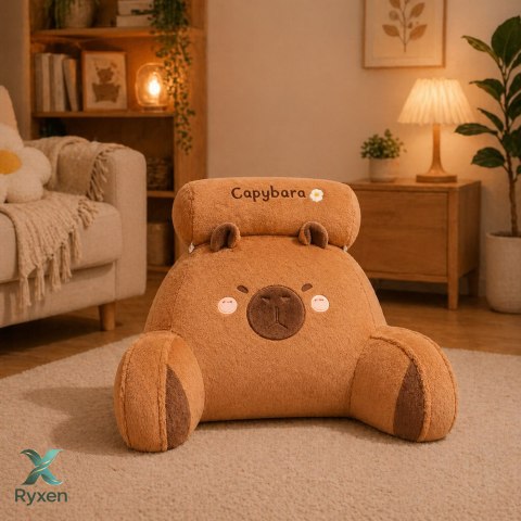 Oparcie Fotel Podparcie Pod Plecy Na Fotel Łóżko Kapibara Brązowy 60 x40 cm LEAN TOYS