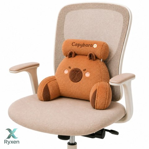 Oparcie Fotel Podparcie Pod Plecy Na Fotel Łóżko Kapibara Brązowy 60 x40 cm LEAN TOYS