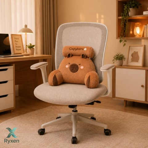 Oparcie Fotel Podparcie Pod Plecy Na Fotel Łóżko Kapibara Brązowy 60 x40 cm LEAN TOYS