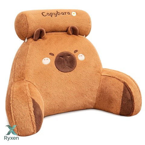 Oparcie Fotel Podparcie Pod Plecy Na Fotel Łóżko Kapibara Brązowy 60 x40 cm LEAN TOYS