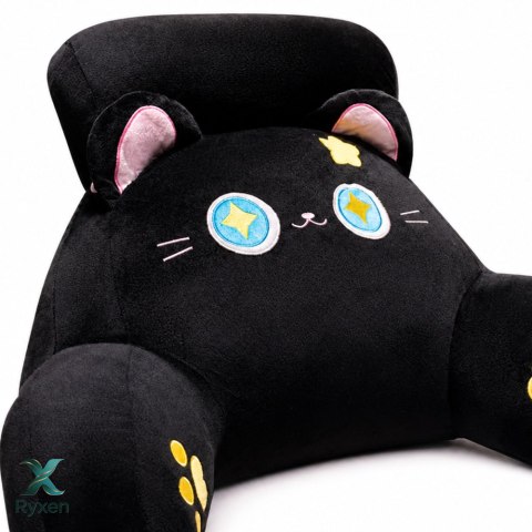 Oparcie Fotel Podparcie Pod Plecy Na Fotel Łóżko Kot Czarny 60 x40 cm LEAN TOYS