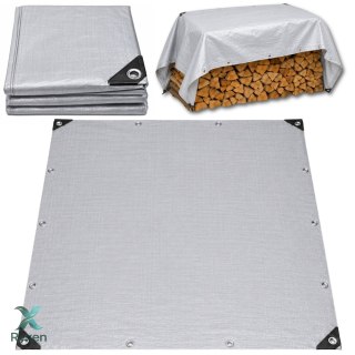 Plandeka Wodoodporna Folia Zbrojona Ochronna Przeciwdeszczowa Szara 2x4 M LEAN