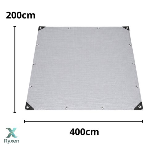Plandeka Wodoodporna Folia Zbrojona Ochronna Przeciwdeszczowa Szara 2x4 M LEAN