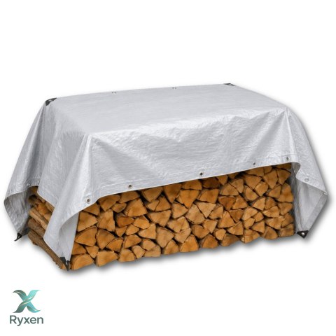 Plandeka Wodoodporna Folia Zbrojona Ochronna Przeciwdeszczowa Szara 3x4 M LEAN