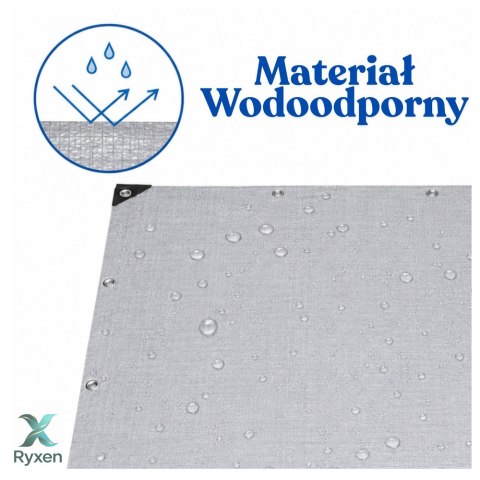 Plandeka Wodoodporna Folia Zbrojona Ochronna Przeciwdeszczowa Szara 3x4 M LEAN