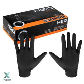 Rękawiczki nitrylowe, czarne, 100 sztuk, rozmiar L NEO TOOLS
