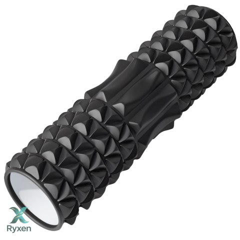 Roller do masażu roler wałek z kolcami fitness crossfit twardy czarny RTO