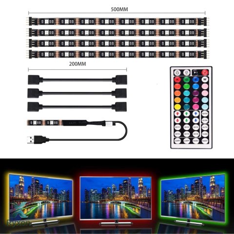 ZD4D Podświetlenie tv led rgb 4x50cm ATL