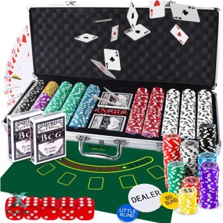 Zestaw do pokera 500 żetonów walizka karty texas kostki żetony poker duży - dr294 RTO