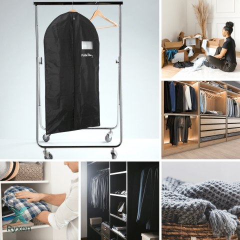 SERCE czarny organizer na płaszcz 60x100cm Kamai Ordinett