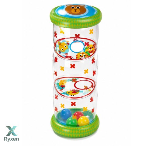 Dmuchany Walec Wałek Z Piłkami Do Raczkowania Dla Malucha Miś 51 x22 cm LEAN TOYS