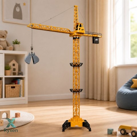 Dźwig Żuraw Budowlany Zdalnie Sterowany RC Przewodowy Obrót 360° 71 cm LEAN TOYS