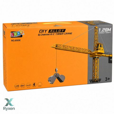 Dźwig Żuraw Budowlany Zdalnie Sterowany RC Przewodowy Obrót 360° 71 cm LEAN TOYS