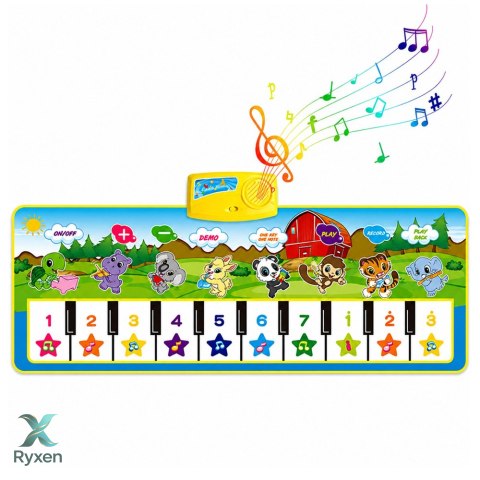 Mata Muzyczna Edukacyjna Pianinko Zwierzątka Dźwięki Instrumentów 100x36 cm LEAN TOYS