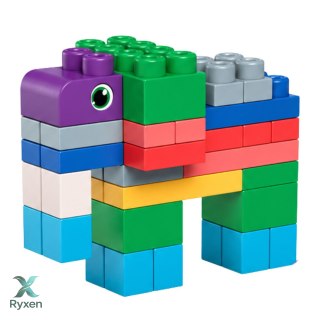 Miękkie Klocki Konstrukcyjne Sensoryczne W Worku Dla Dzieci Kolorowe 30 el. LEAN TOYS