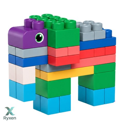 Miękkie Klocki Konstrukcyjne Sensoryczne W Worku Dla Dzieci Kolorowe 30 el. LEAN TOYS