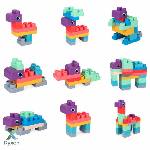 Miękkie Klocki Konstrukcyjne Sensoryczne W Worku Dla Dzieci Kolorowe 30 el. LEAN TOYS