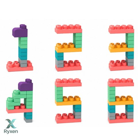Miękkie Klocki Konstrukcyjne Sensoryczne W Worku Dla Dzieci Kolorowe 30 el. LEAN TOYS