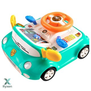 Panel Interaktywny Symulator Jazdy Autko Światła Dźwięki Niebieski LEAN TOYS