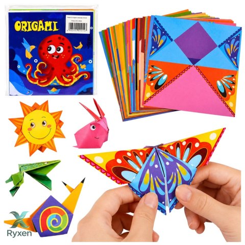 Zestaw Do Origami Papier Kolorowy Książeczka Instruktażowa 100 Arkuszy LEAN