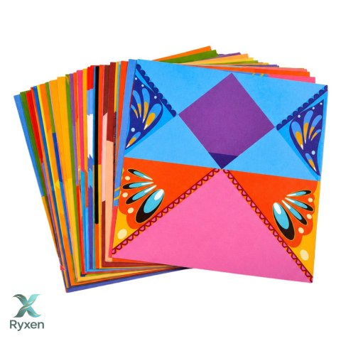 Zestaw Do Origami Papier Kolorowy Książeczka Instruktażowa 100 Arkuszy LEAN
