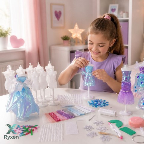 Zestaw Do Szycia Sukienek Dla Lalek Mała Projektantka Mody DIY 143 el. LEAN TOYS