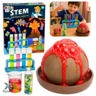 Zestaw Edukacyjny Doświadczalny Mały Chemik 14w1 Eksperymenty Wulkan LEAN TOYS