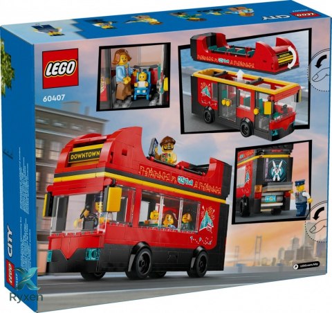 Klocki city 60407 czerwony, piętrowy autokar LEGO
