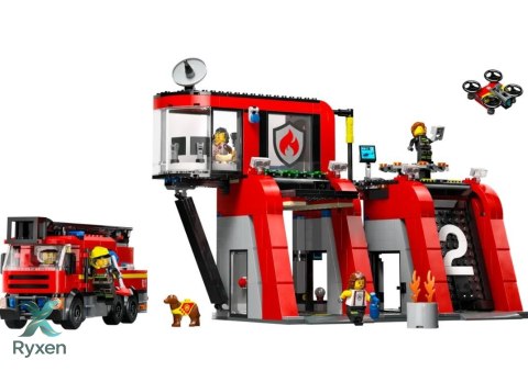 Klocki city 60414 remiza strażacka z wozem strażackim LEGO