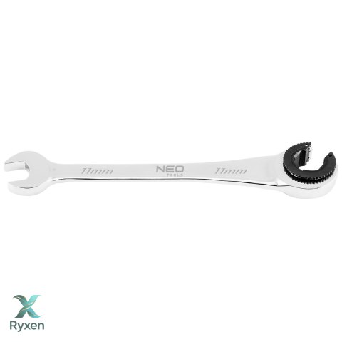 Klucz płasko-oczkowy, rozcięty z grzechotką, 11 mm NEO TOOLS