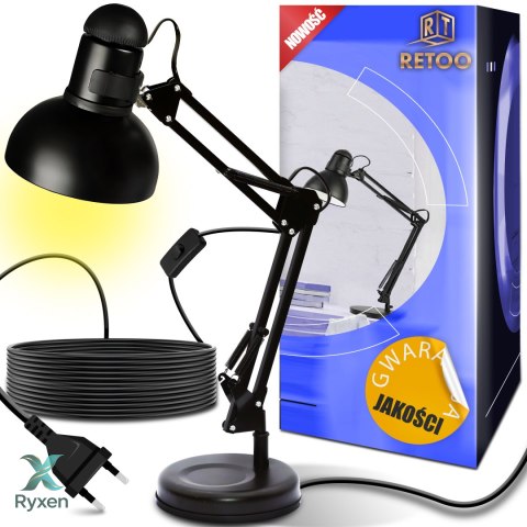 Lampka na biurko biurkowa lampa nocna kreślarska regulowana uchwyt e27 led RTO
