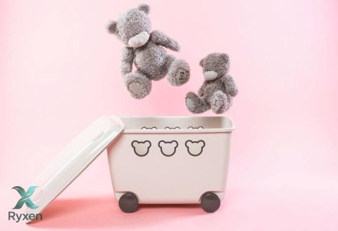 Pojemnik na zabawki 55L BranQ Teddy biały BranQ