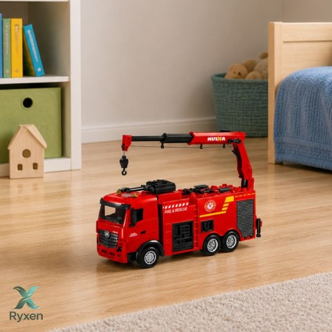 Wóz Strażacki z Dźwigiem i Armatką Wodną Zdalnie Sterowany RC Huina 1:18 BESTTOYS
