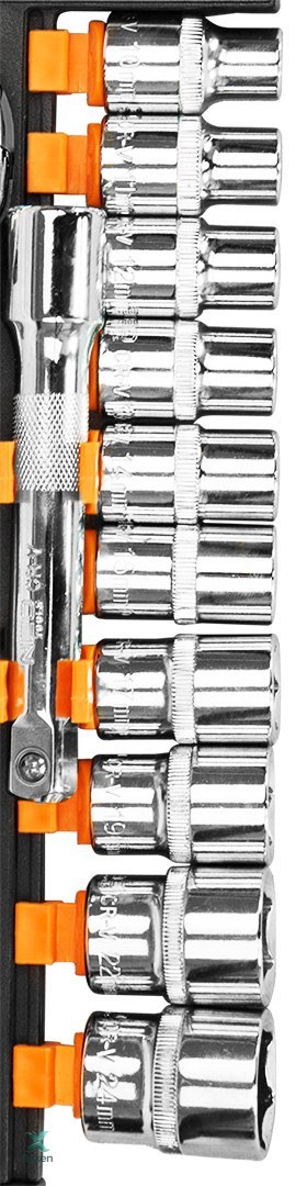 Zestaw kluczy nasadowych 3/8", 12 szt., CrV NEO TOOLS