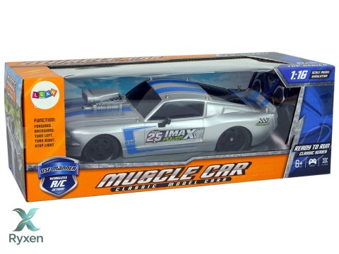 Auto Sportowe R/C 1:16 Srebrne Niebieskie Pasy Pilot LEAN TOYS