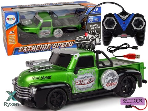 Auto Zdalnie Sterowane 1:18 Zielone Pick-up LEAN TOYS