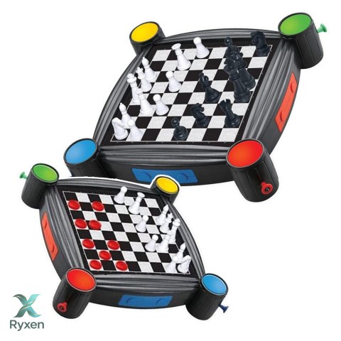 Zestaw Gier Planszowych 7w1 Warcaby Chińczyk Węże i Drabiny Tryktrak Ludo LEAN TOYS