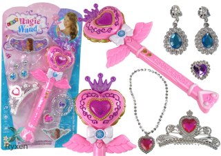 Interaktywna Magiczna Różdżka Projektor Różowa Akcesoria Wróżka LEAN TOYS